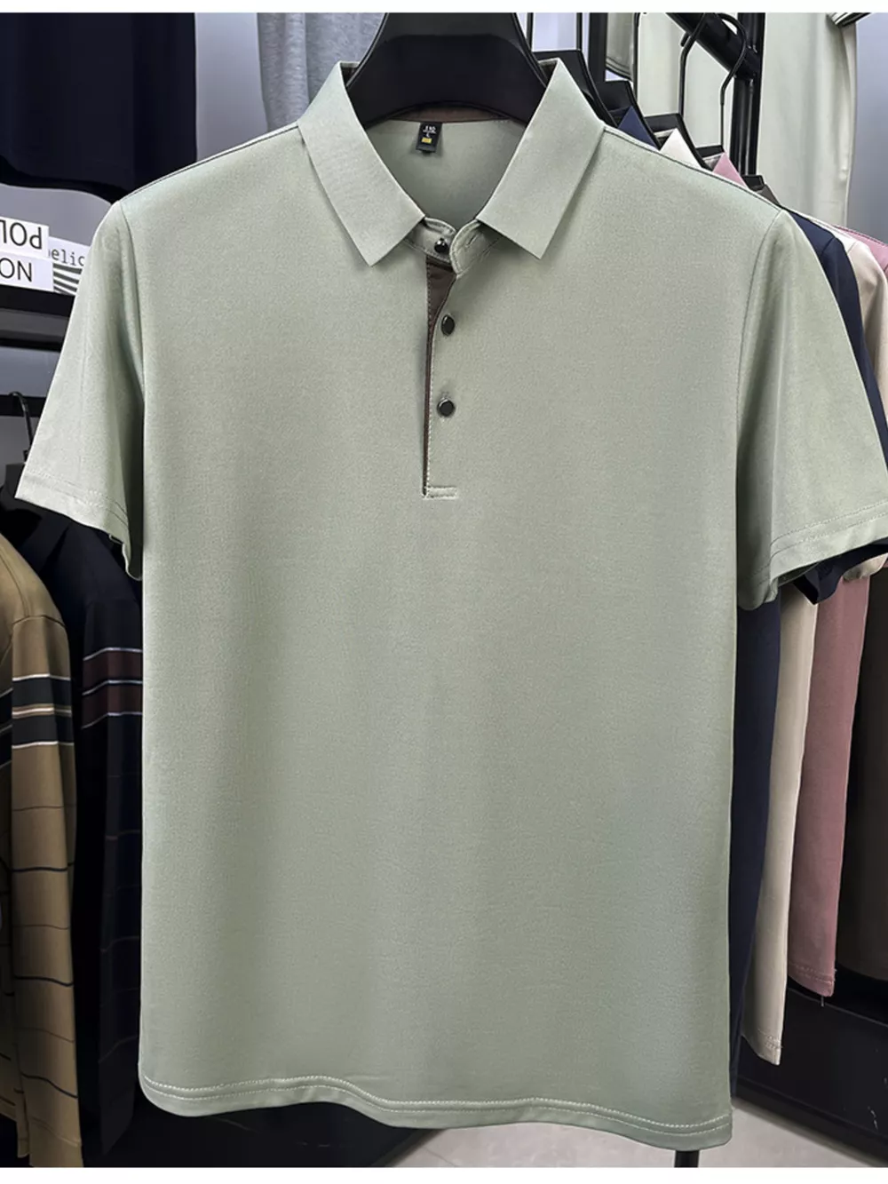 Men's Plus Size Button Detail Short Sleeve Polo, image 7