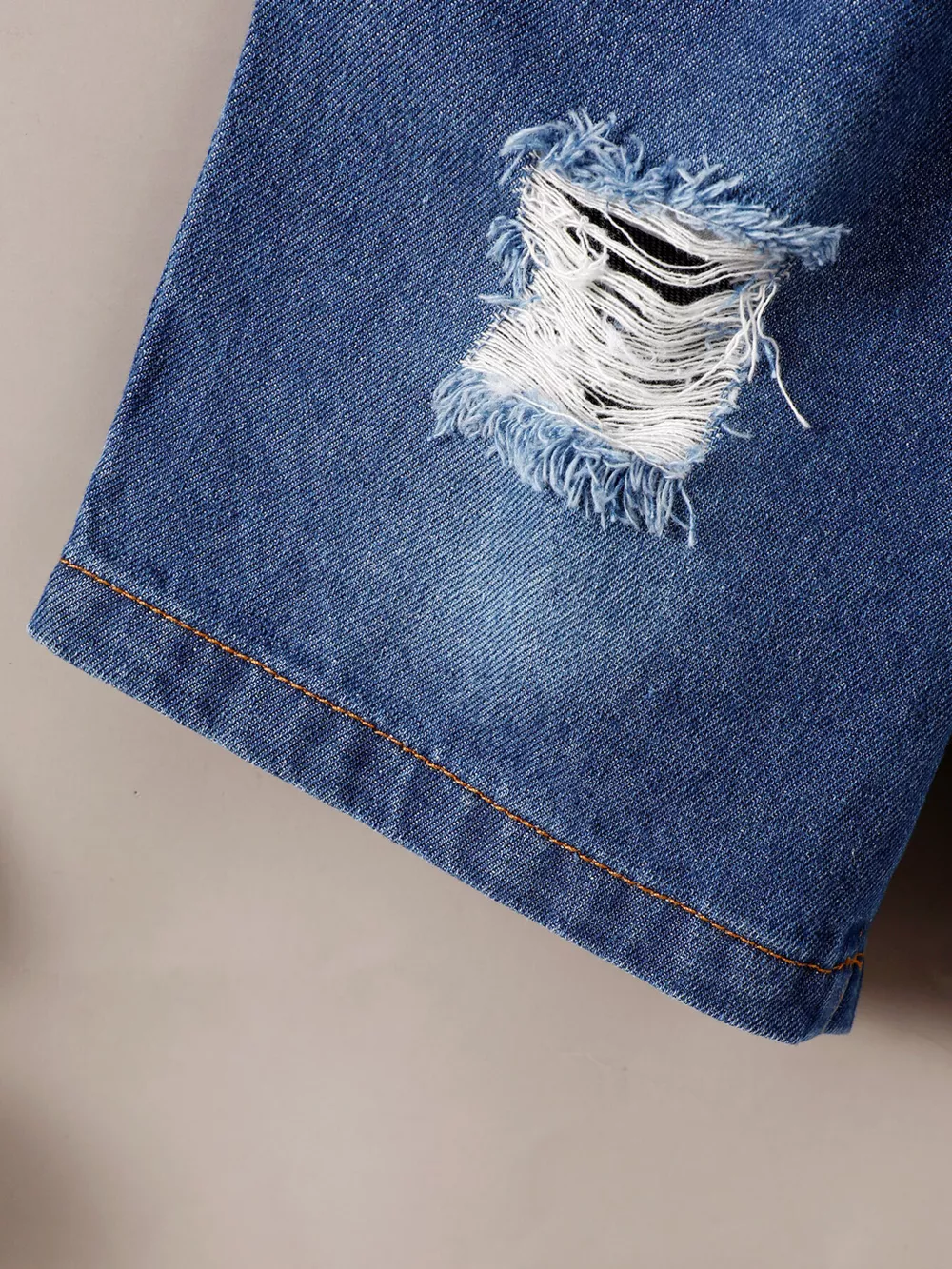 Children's Truck Graphic Tee & Ripped Denim Shorts Set, image 6