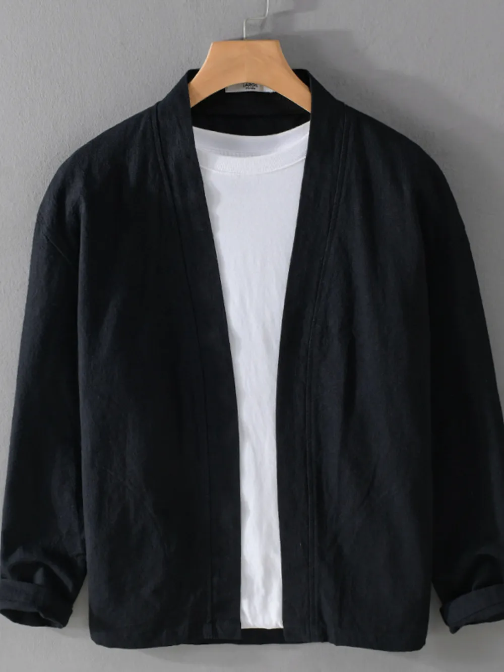 Men's Plus Size Casual Open Front Long Sleeve Top