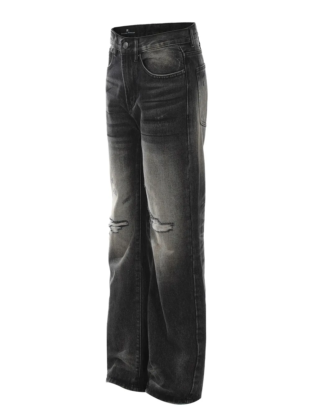 Men's Distressed Wide Leg Jeans, image 2