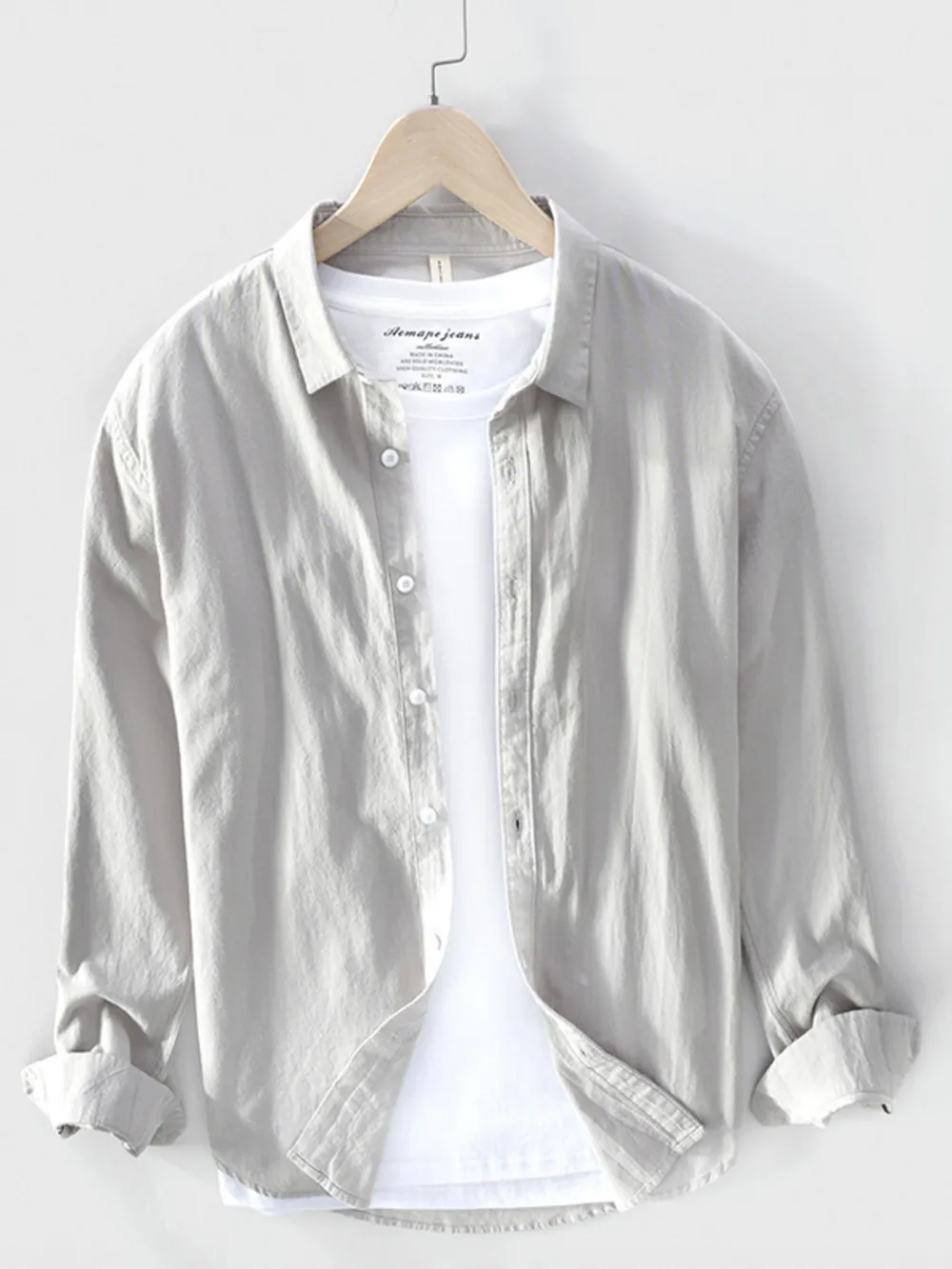 Men's Plus Size Long Sleeve Button-Up Shirt, image 4