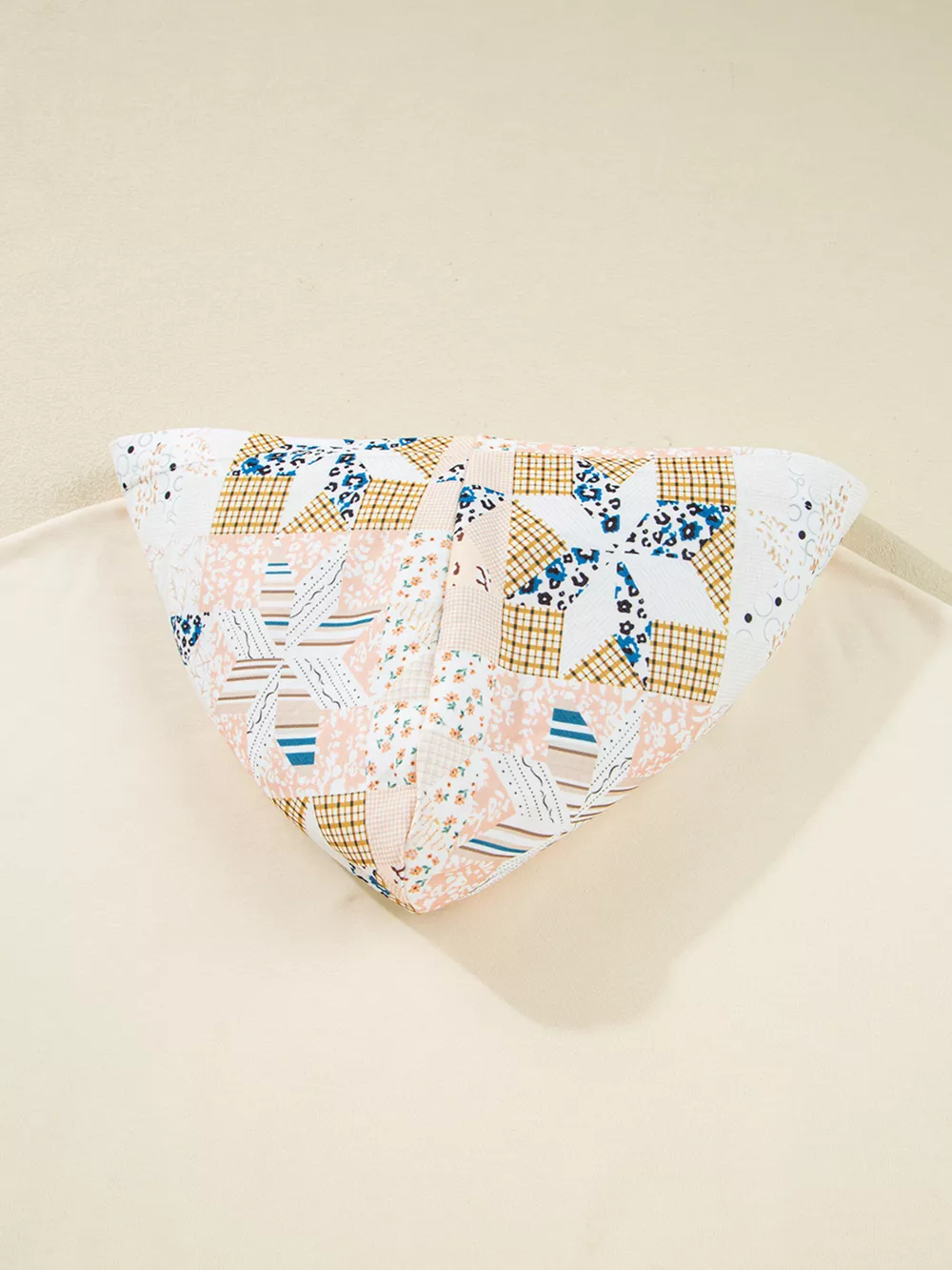 Geo Pattern Patchwork Hoodie with Kangaroo Pocket, image 8