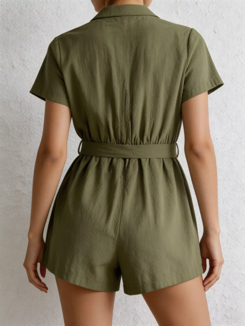 Tie Waist Short Sleeve Romper, image 5