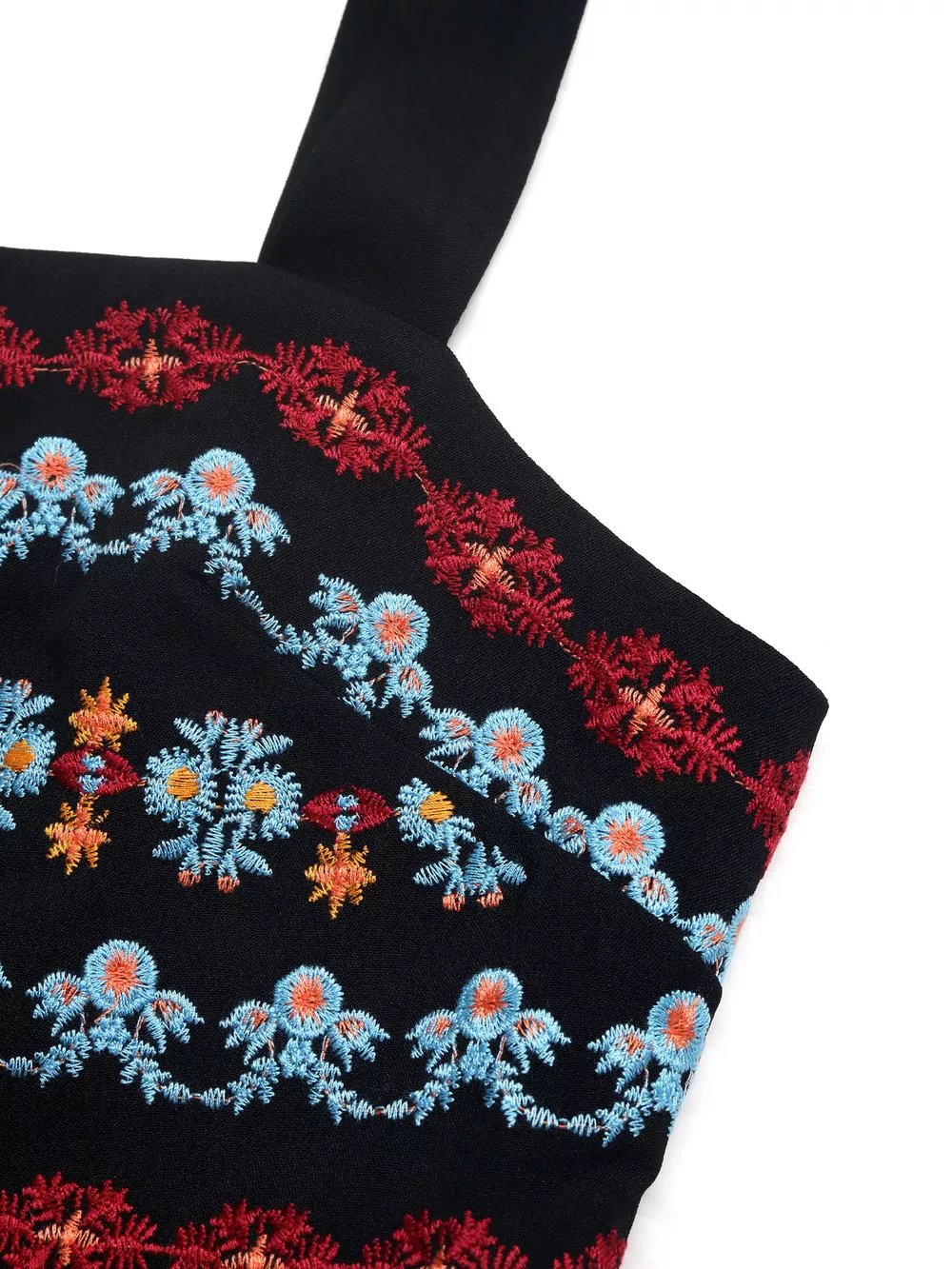 Embroidered Wide Strap Romper, image 7