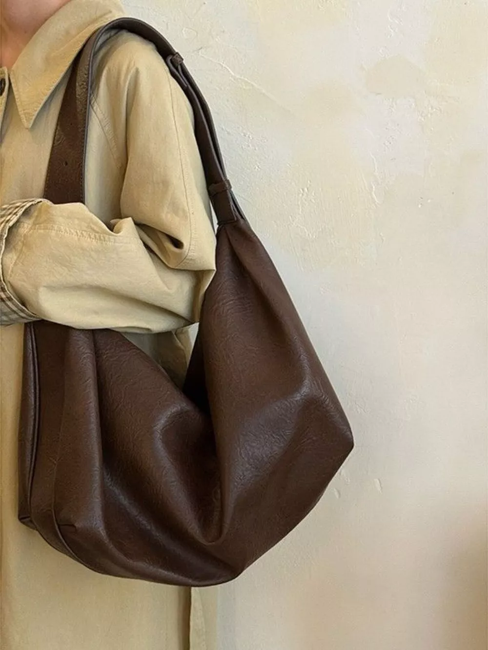 Large Capacity Faux Leather Tote Bag, image 9