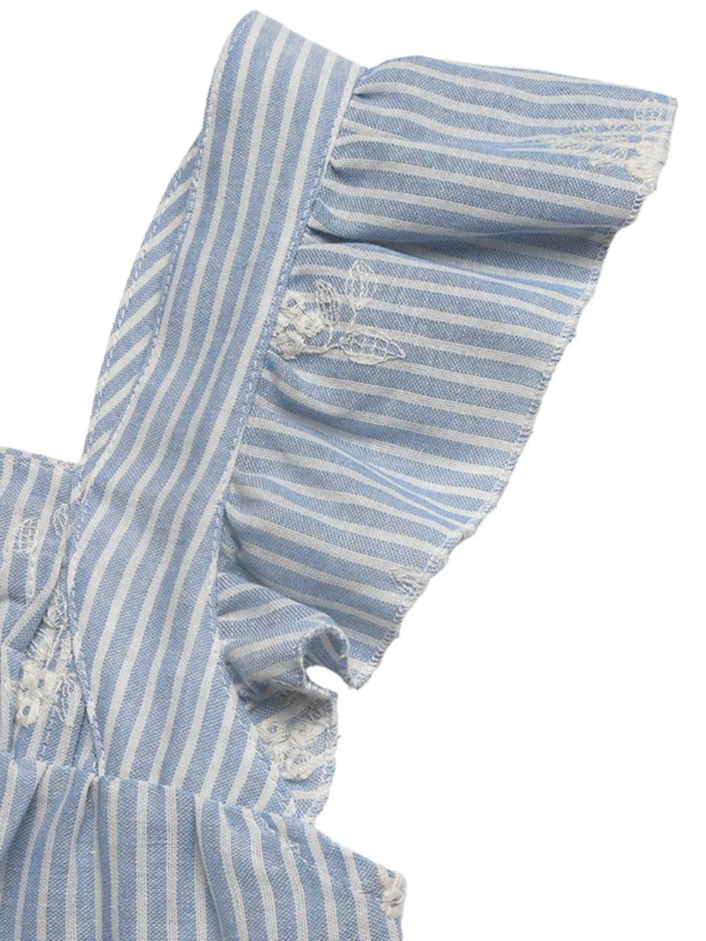 Striped Embroidered Ruffle Sleeve Blouse, image 8