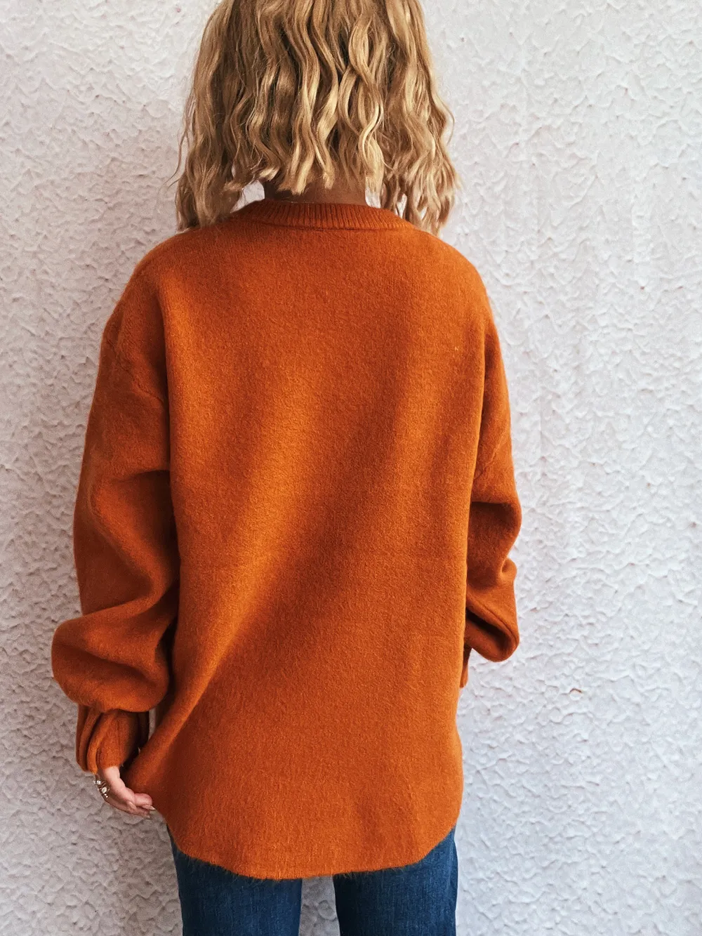 Round Neck Dropped Shoulder Sweater, image 15