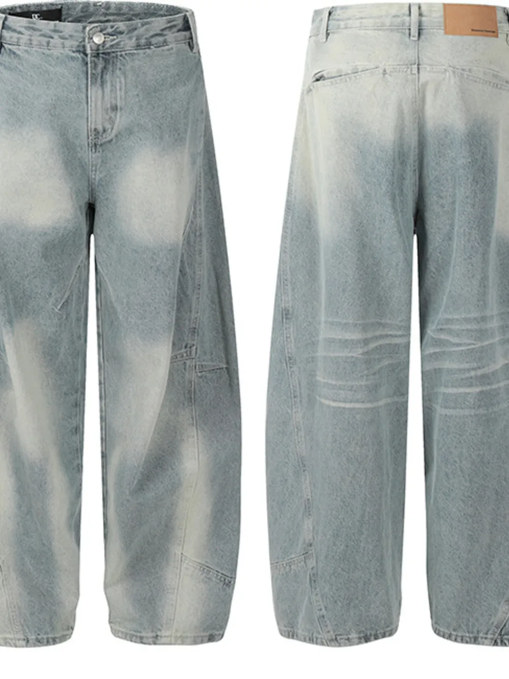 Men's Washed Curved Jeans with Contemporary Fade, image 4