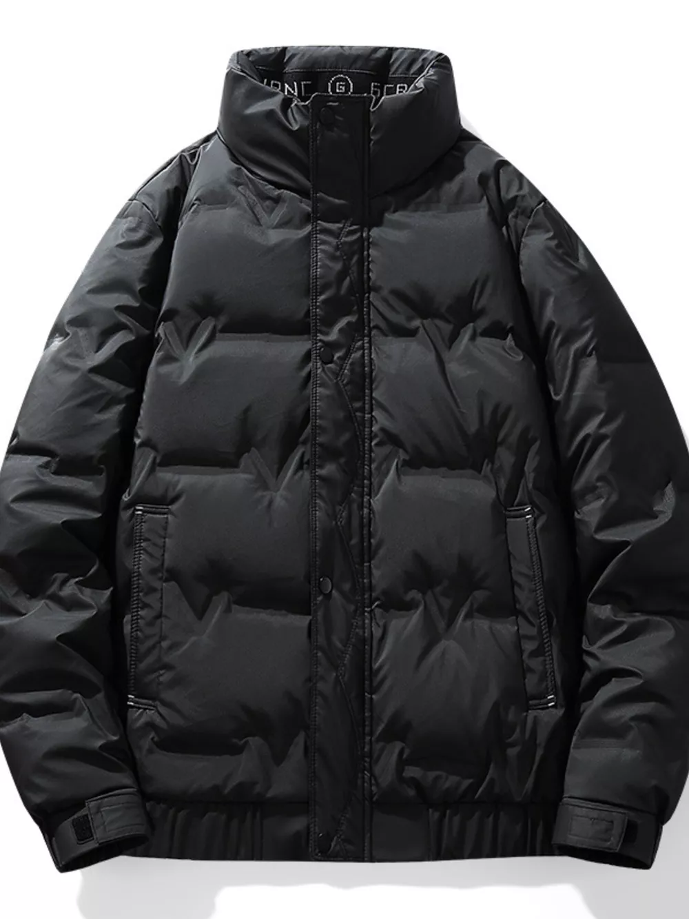 Men's Plus Size Stand Collar Puffer Jacket