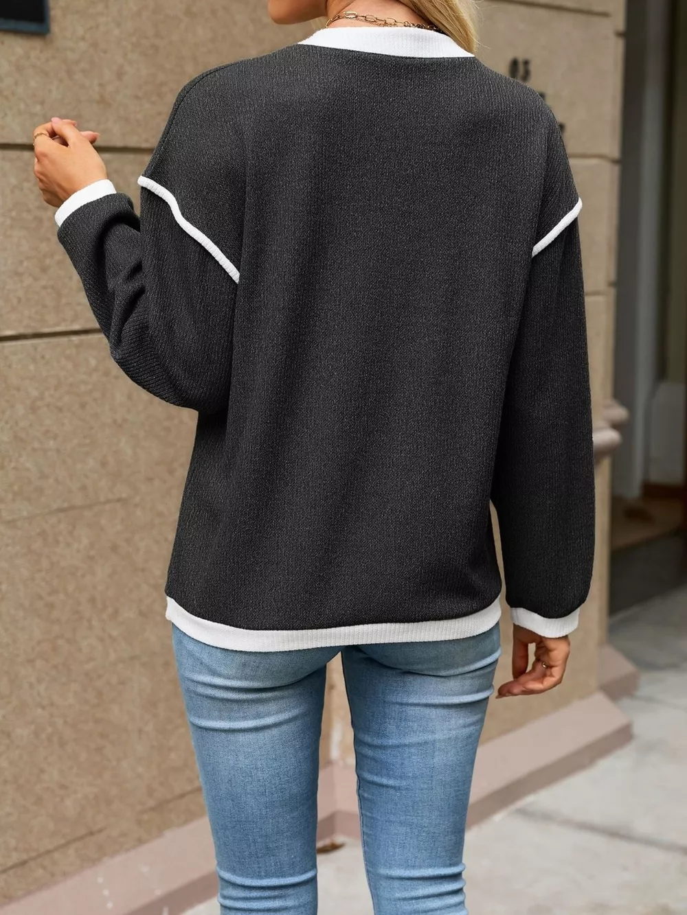Button Detail Dropped Shoulder T-Shirt, image 12