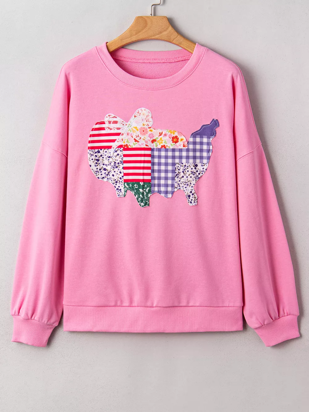 USA Map Patched Long Sleeve Sweatshirt, image 11