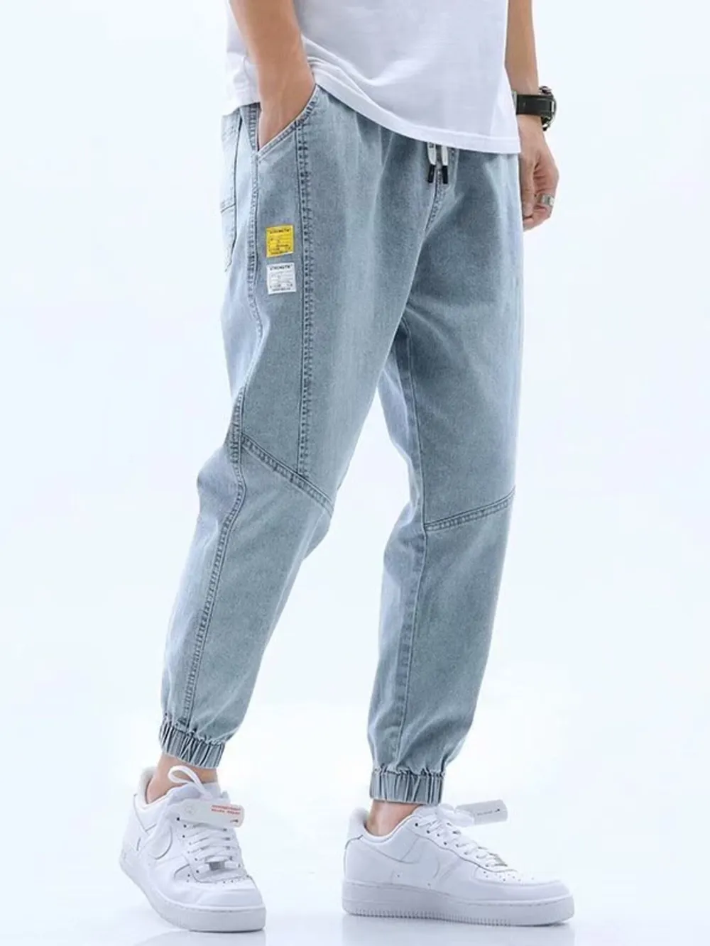 Men's Full Size Drawstring Loose Fit Jeans Plus Size, image 3