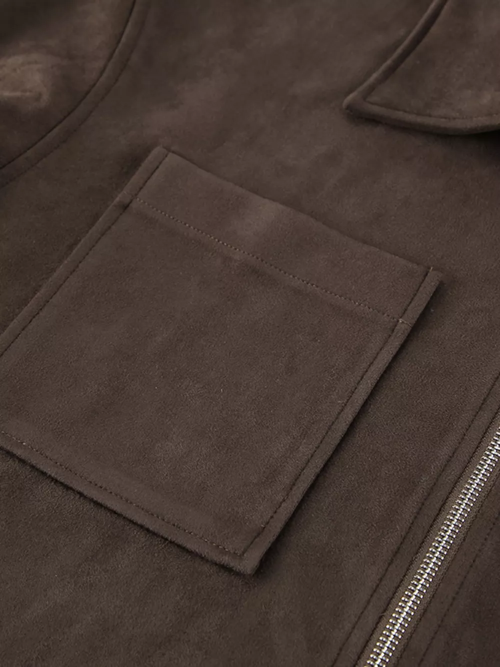 Suede Utility Jacket with Front Pockets, image 9