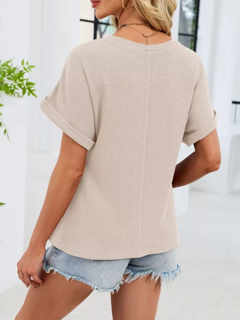 Lace-Trimmed Round Neck T-Shirt, image 10