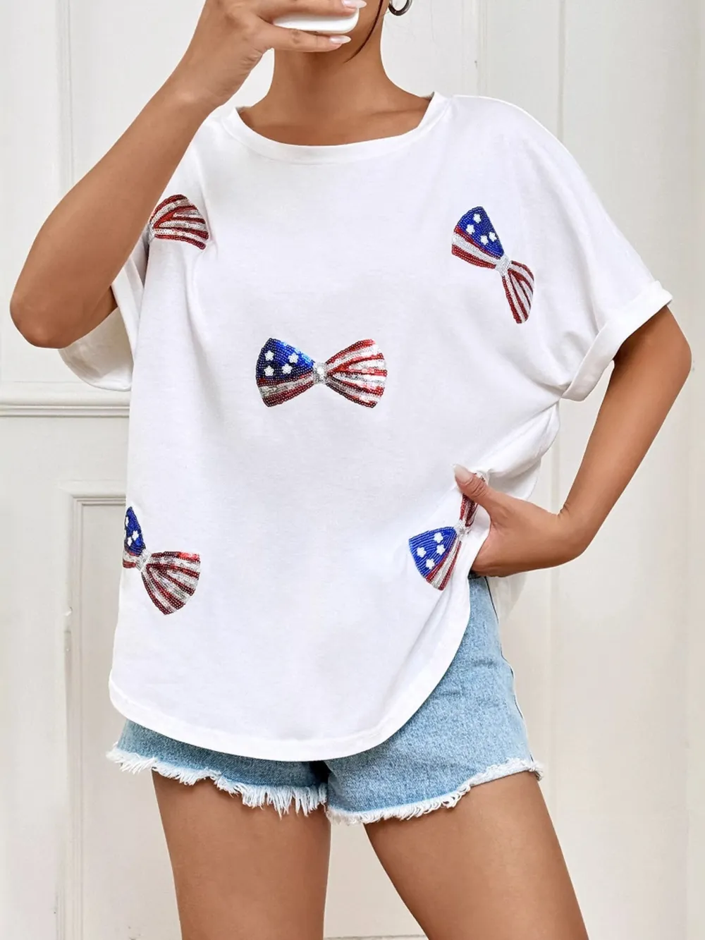 Bow Oversized Round Neck T-Shirt, image 4