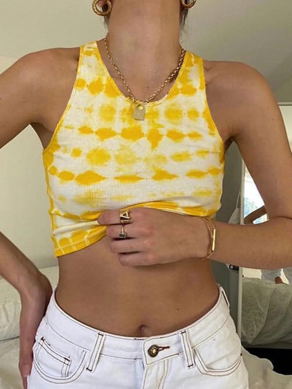 Tie-Dye Ribbed Tank Top, image 4