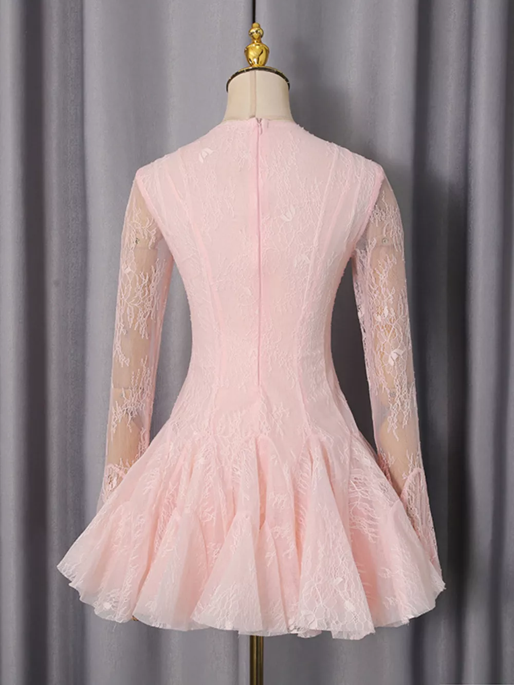 Lace Flare Sleeve Mini Dress, image 5