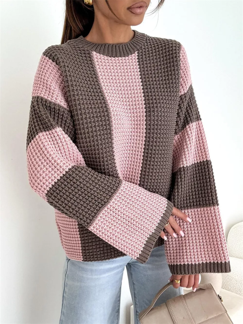 Color Block Long Sleeve Sweater, image 20