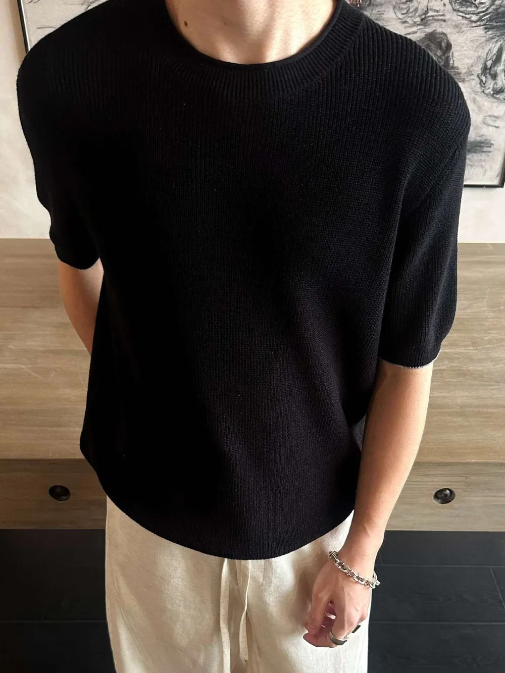 Men's Lightweight Knit Short Sleeve Knit Top, image 3