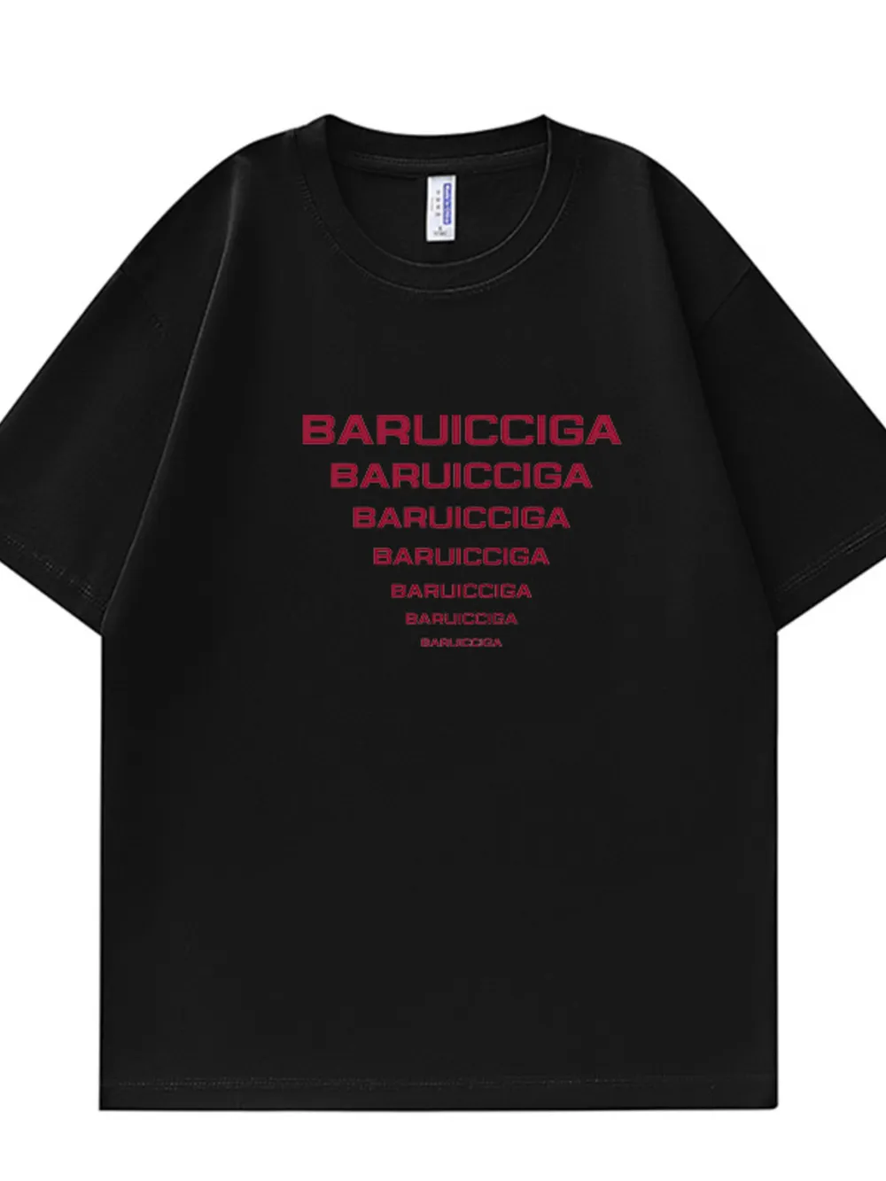 Men's Full Size Letter Round Neck Short Sleeve T-Shirt Plus Size, image 2