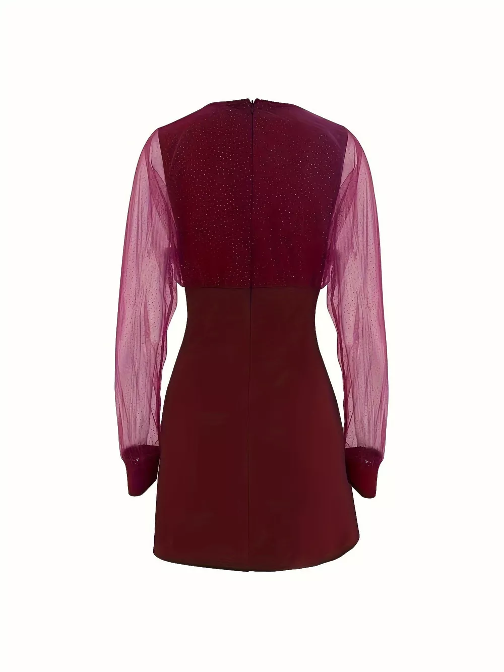 Glitter Mesh Long Sleeve Mini Dress, image 10