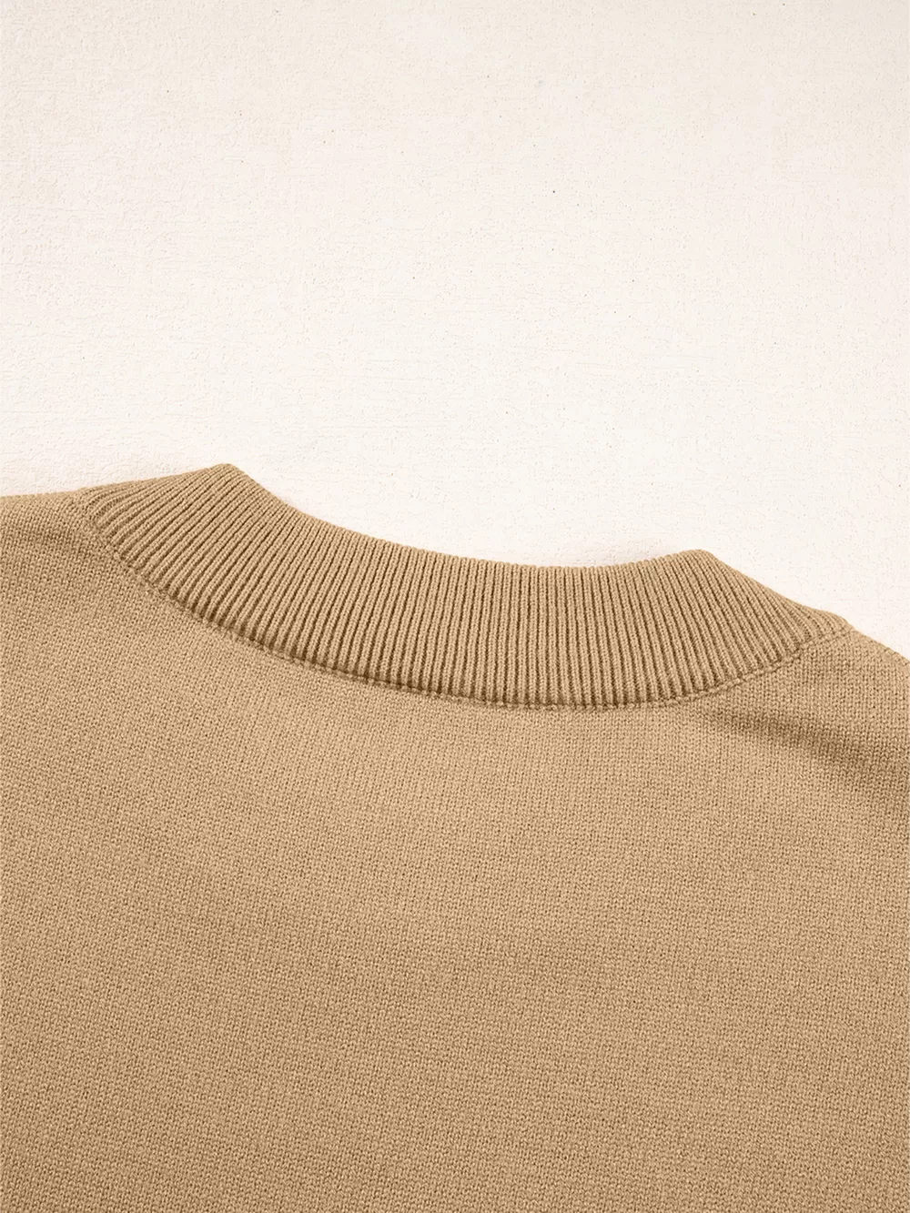 Center Seam Drop Shoulder Pullover Solid Sweater, image 16