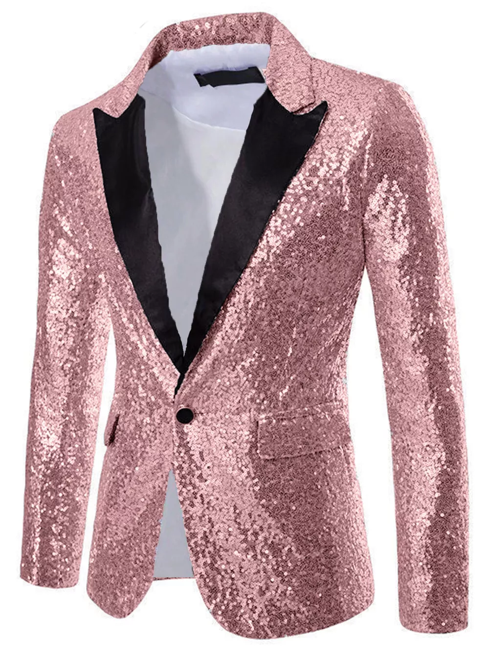 Men's Full Size Sequin One Button Blazer Plus Size, image 14