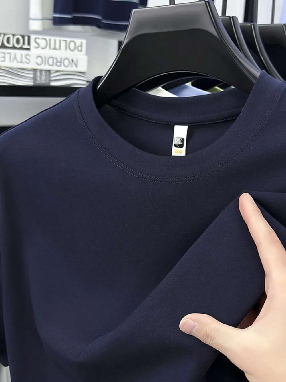 Men's Full Size Round Neck Short Sleeve Breathableen T-Shirt Plus Size, image 7