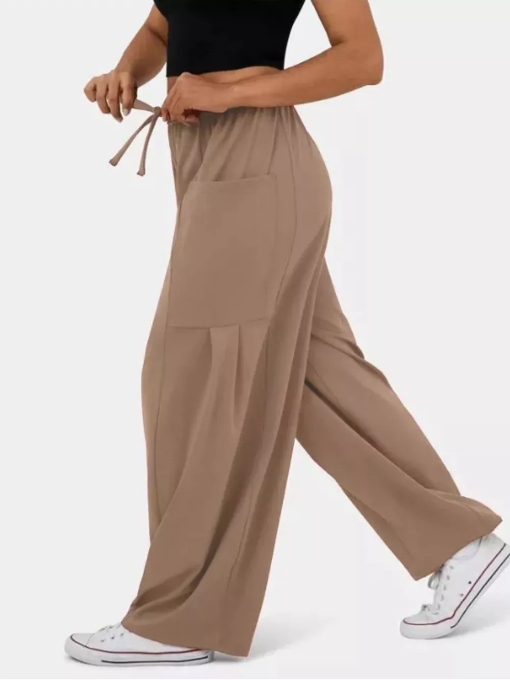 Drawstring Wide Leg Pants, image 3