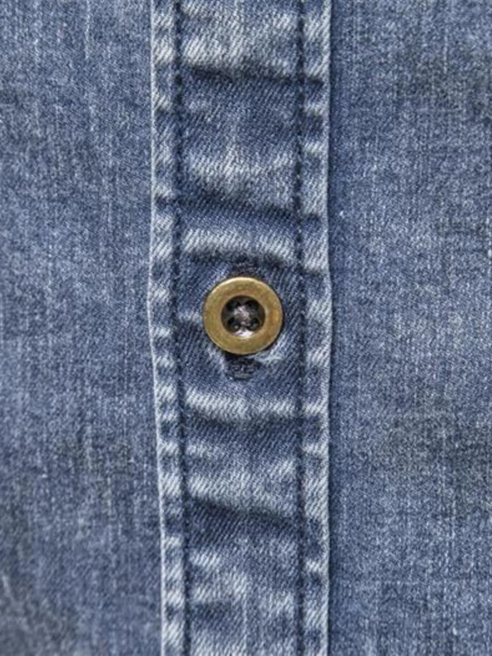 Men's Button Up Long Sleeve Denim Shirt, image 16