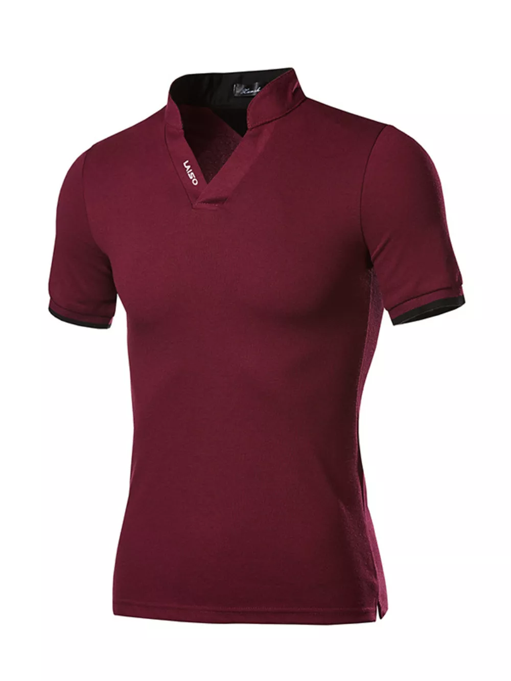 Men's Plus Size Notched Short Sleeve Top, image 8