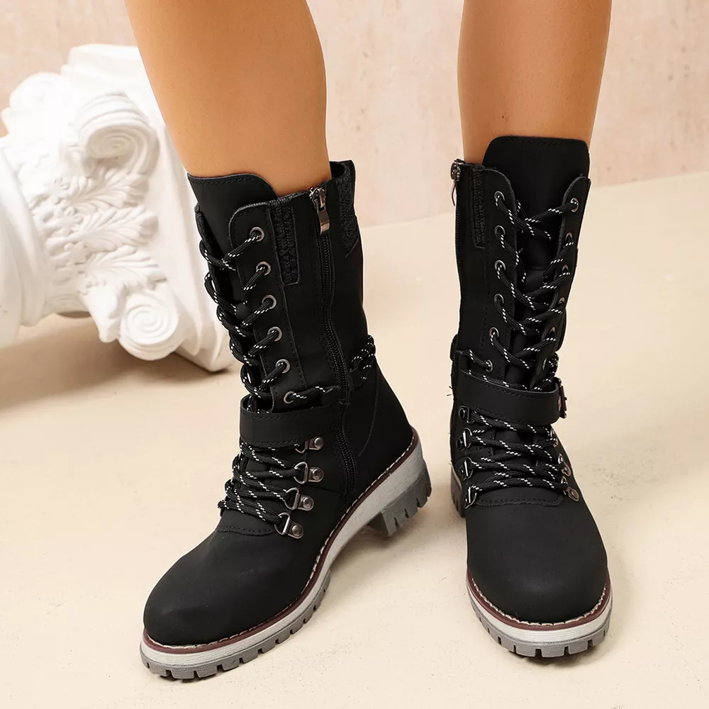 Round Toe Lace Up Boots, image 8