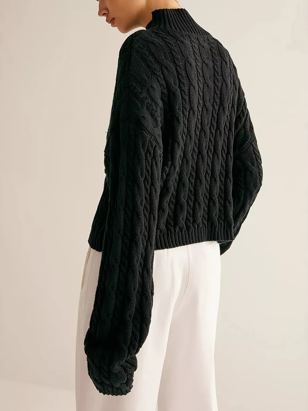 Keyhole Cable-Knit Sweater, image 3