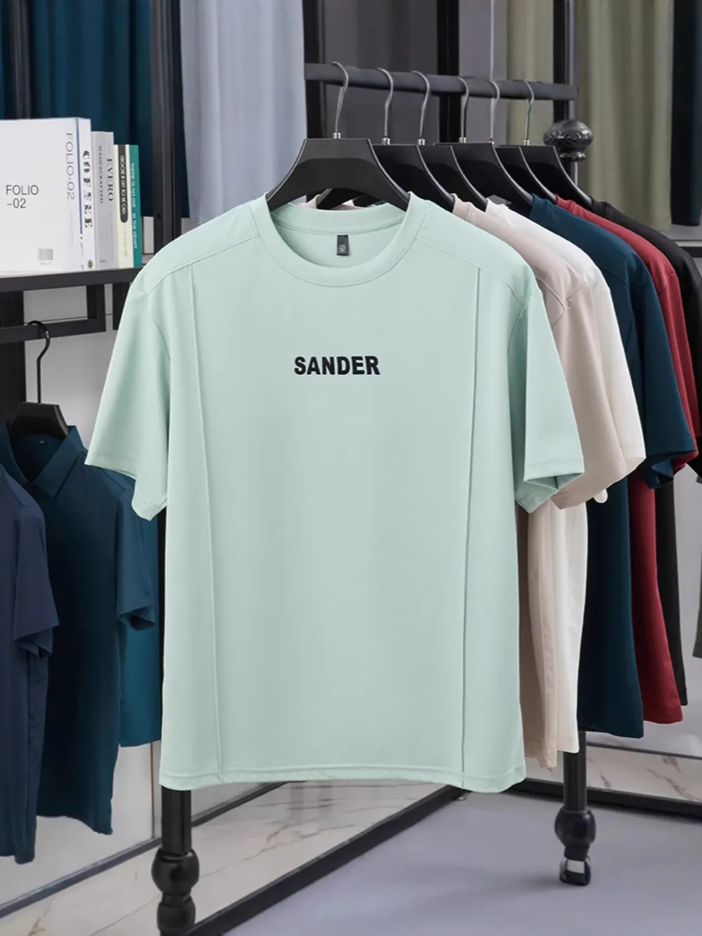 Men's Plus Size Letter Round Neck Short Sleeve T-Shirt, image 2