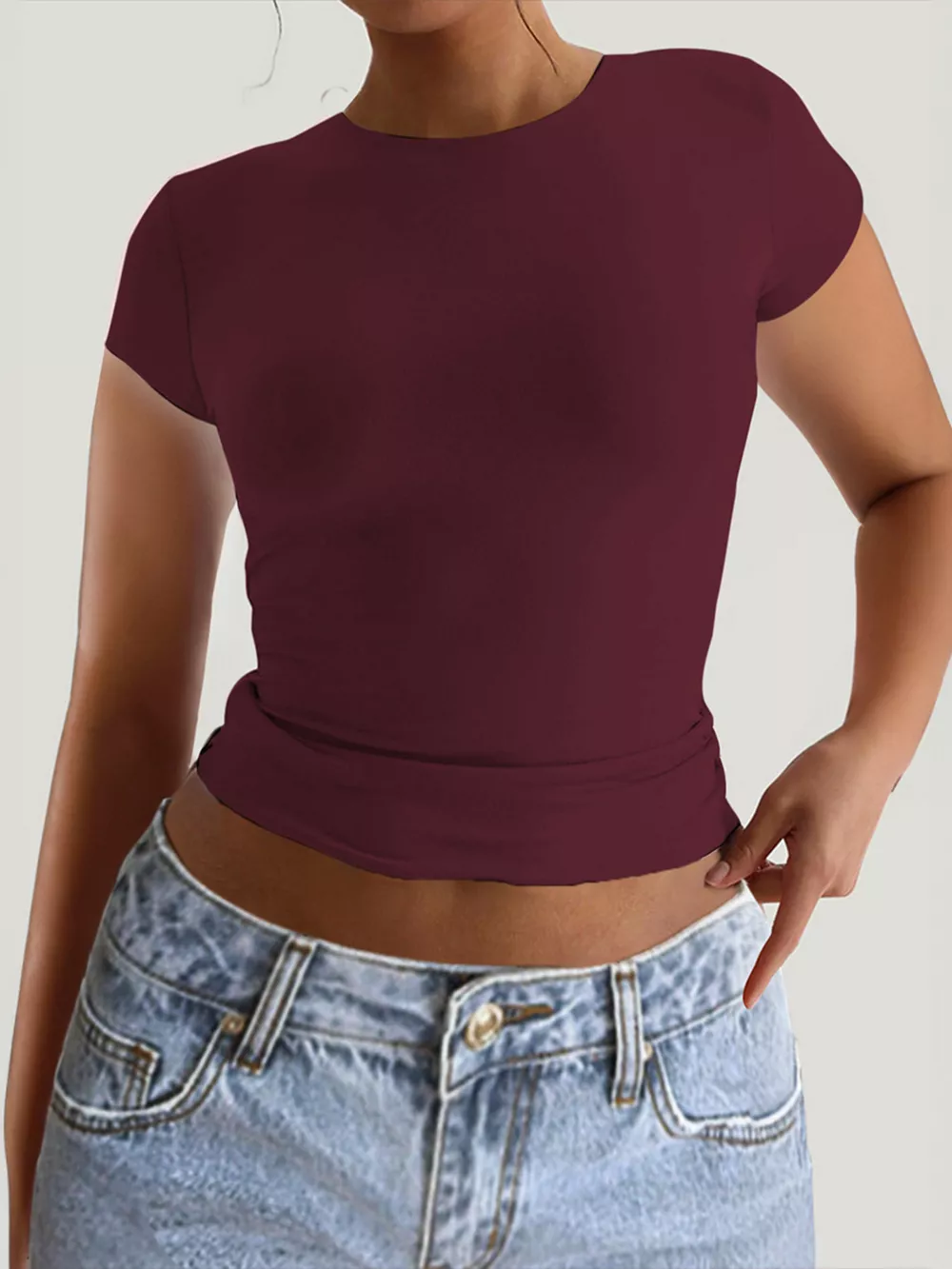 Slim-Fit Backless T-Shirt, image 5