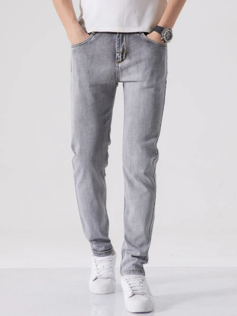 Men's Slim Fit Washed Jeans, image 6