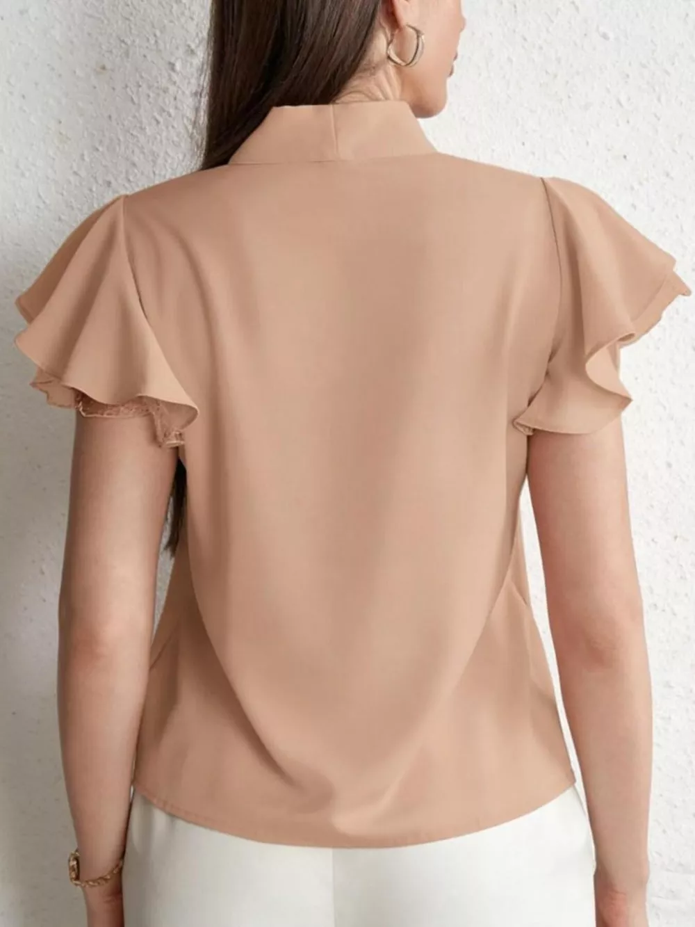 Tie-Neck Ruffle Sleeve Blouse, image 6