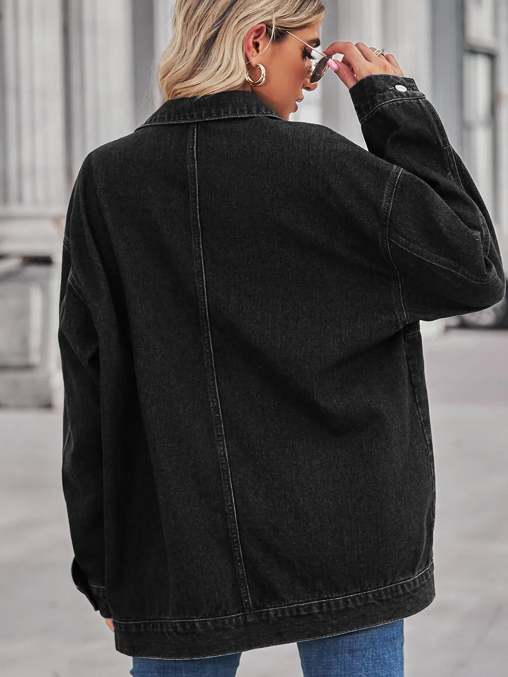 Button Up Long Sleeve Denim Jacket, image 31