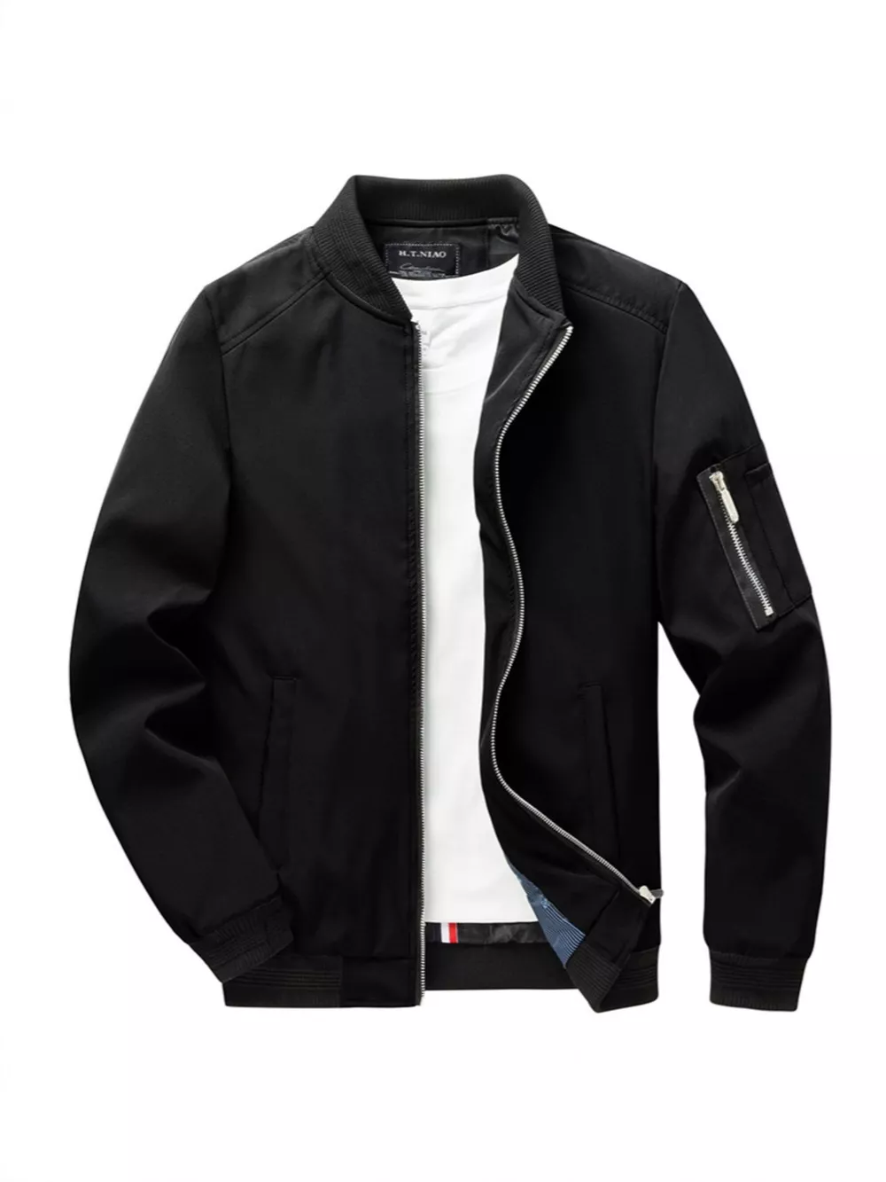 Men's Plus Size Casual Lightweight Bomber Jacket, image 4
