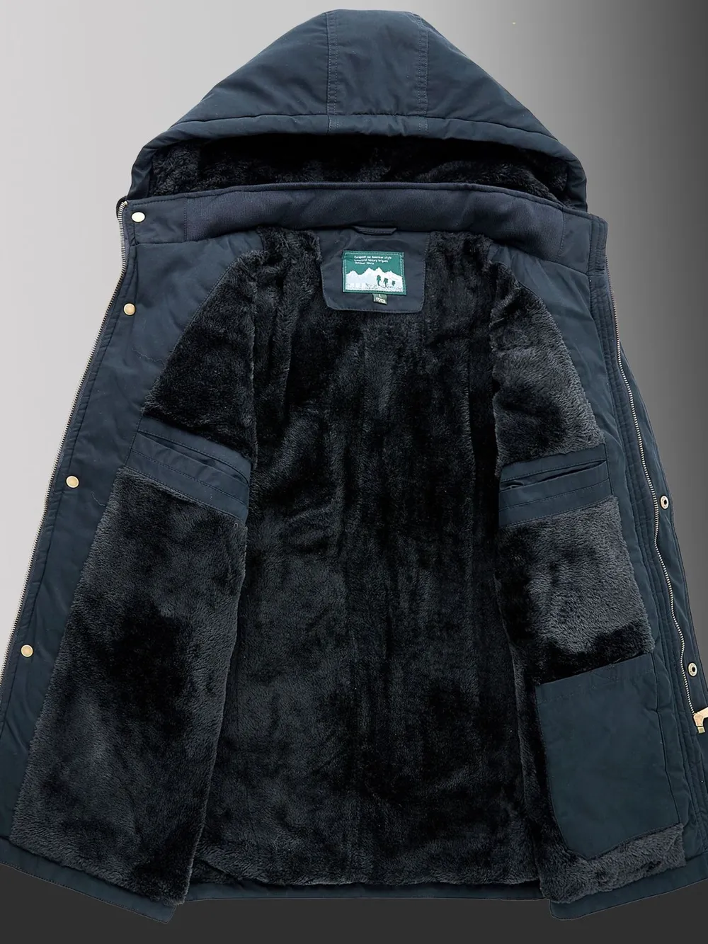 Men's Plus Size Fleece Lined Hooded Winter Coat, image 5