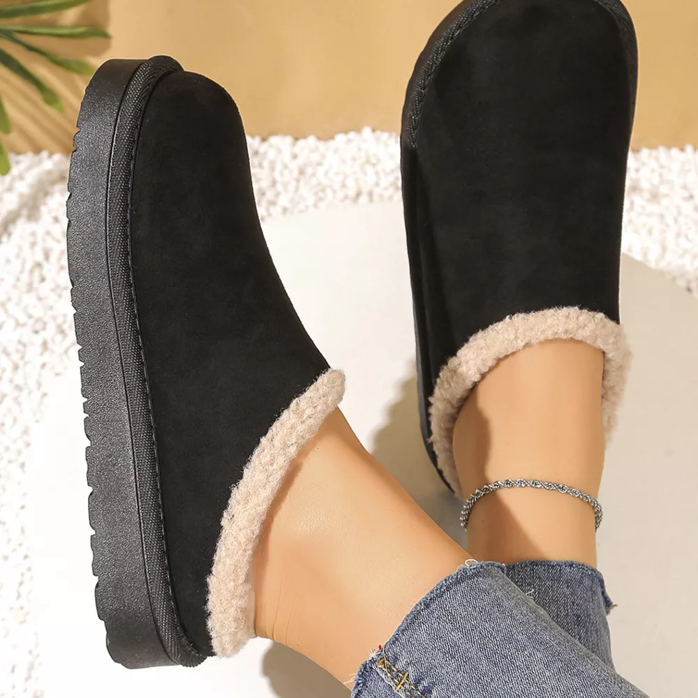 Plush Lined Round Toe Slippers, image 9