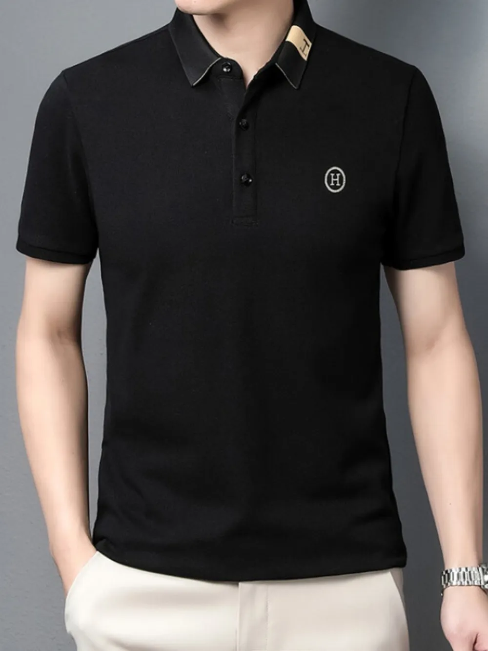 Men's Plus Size Classic Short Sleeve Polo Shirt