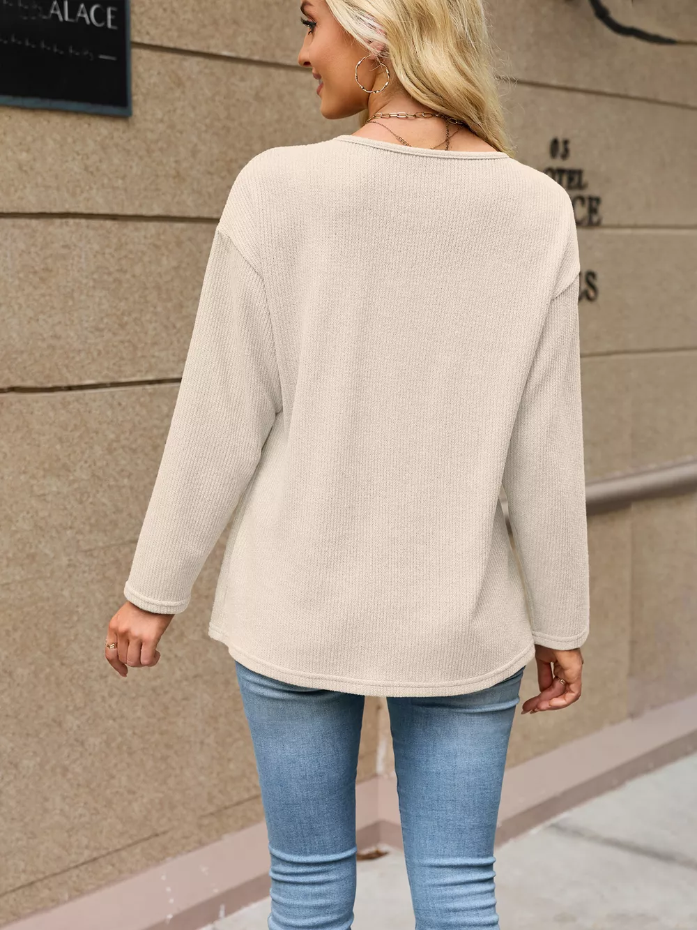 V-Neck Button-Down Cardigan, image 11