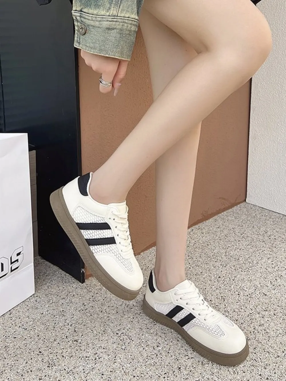 Lace Up Round Toe Platform Sneakers, image 3