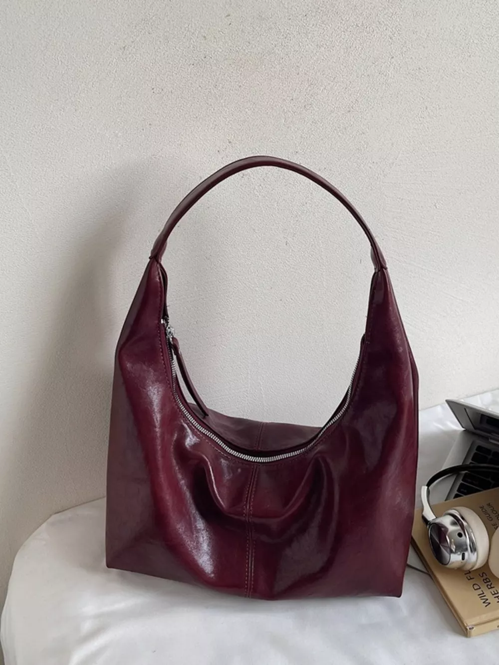 PU Leather Hobo Shoulder Bag, image 10