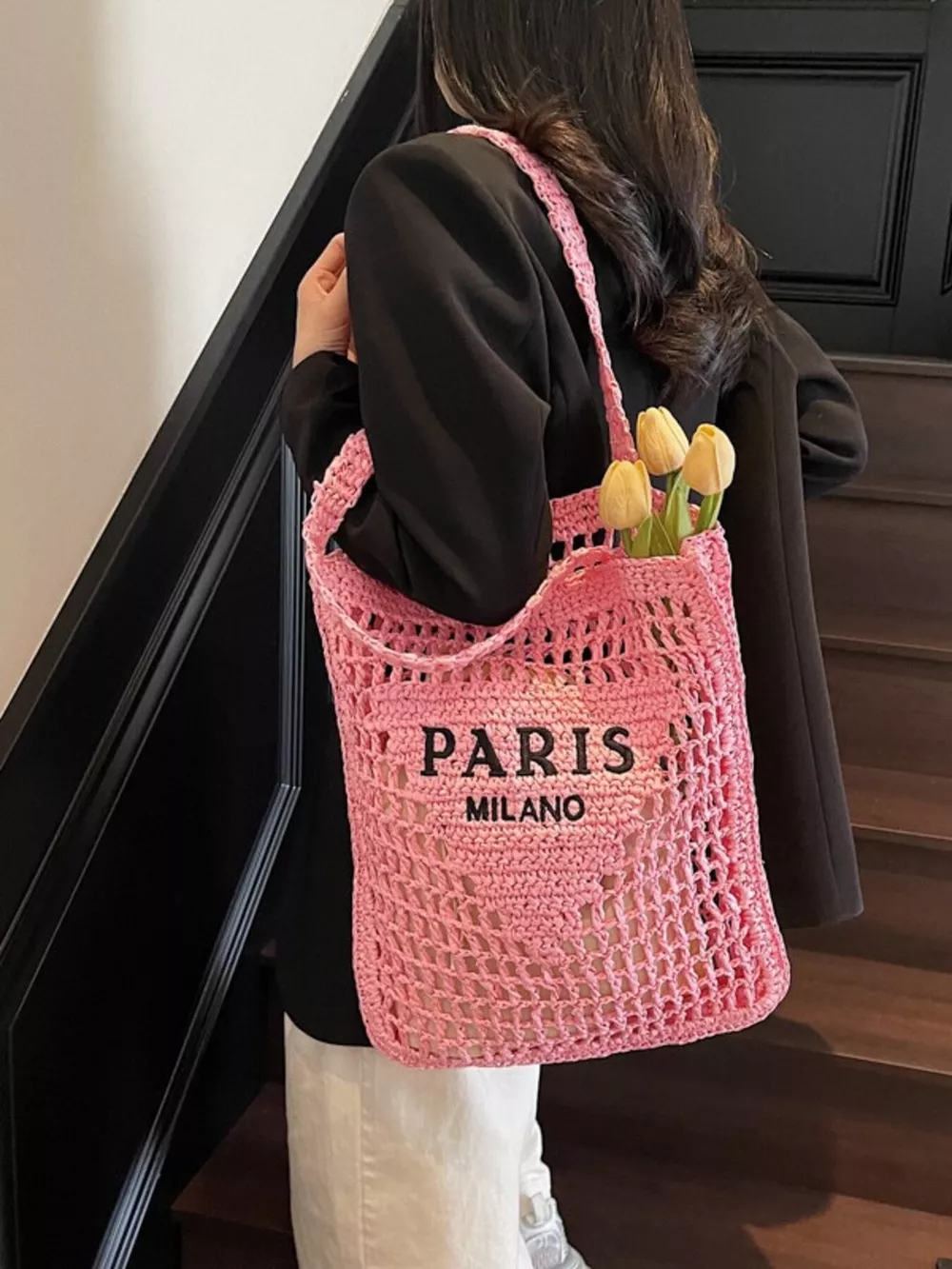 Crochet Knit Shoulder Bag, image 9