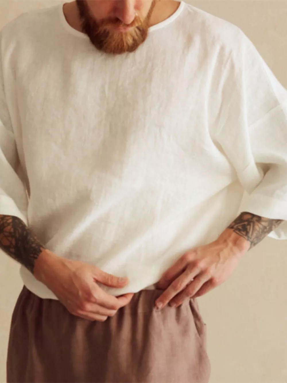 Men's Full Size Loose Fit Round Neck T-Shirt Plus Size, image 4