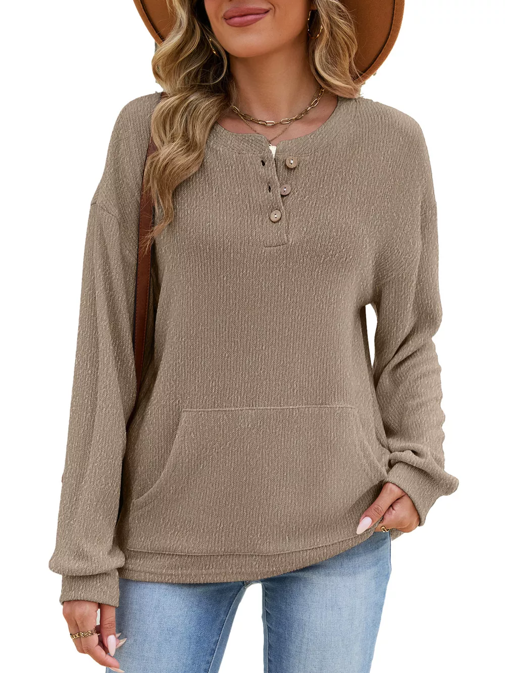 Button Detail Dropped Shoulder Sweatshirt, image 21