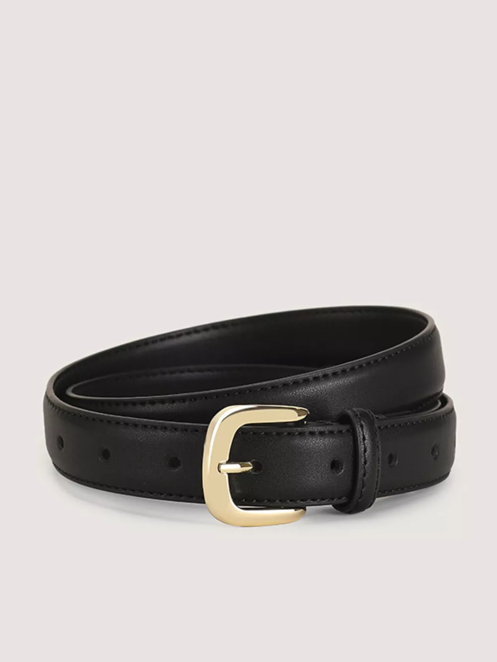 Cowhide Leather Belt with Golden Buckle, image 4