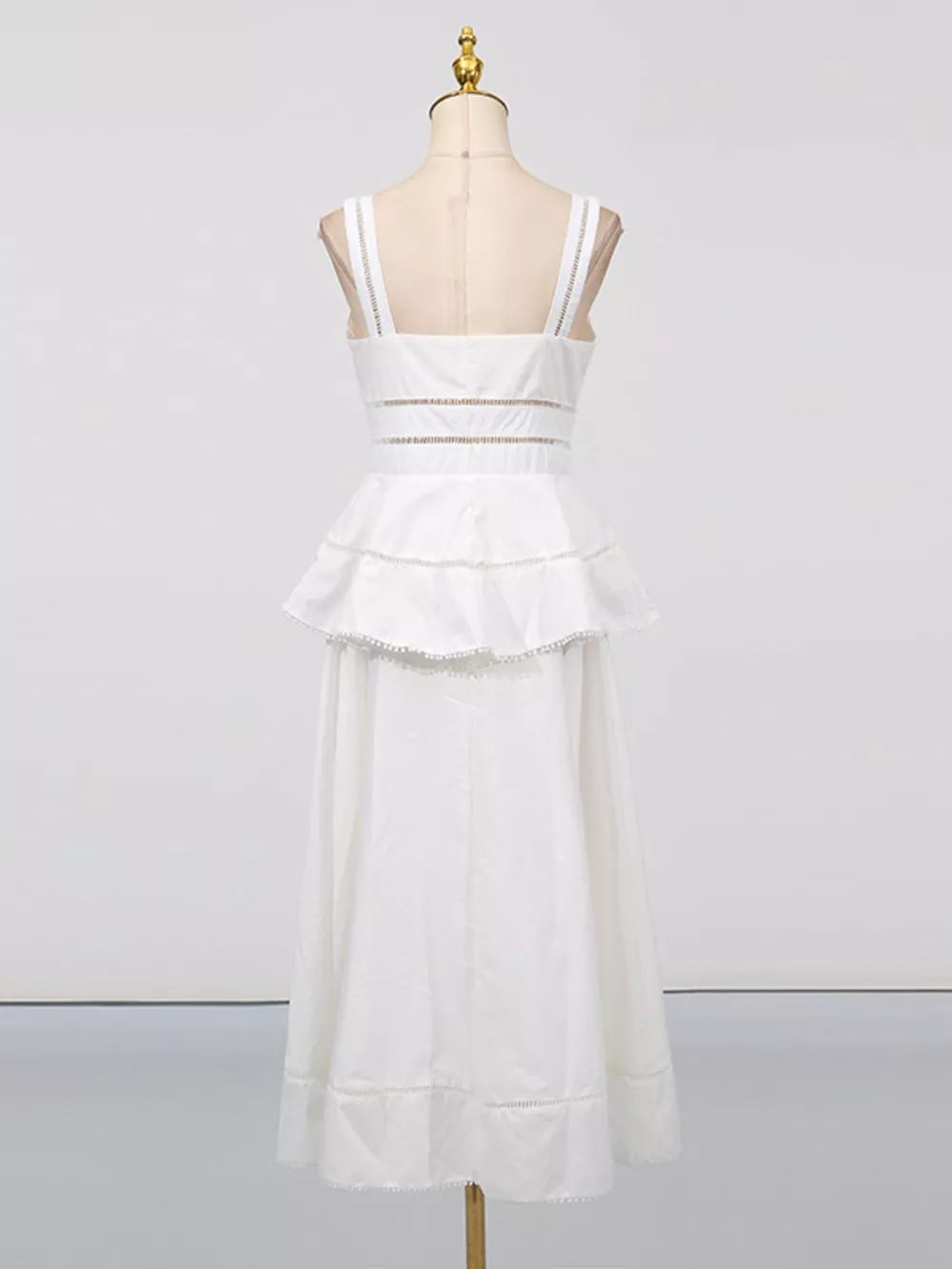 Sleeveless Eyelet Embroidered Button-Down Midi Dress, image 5
